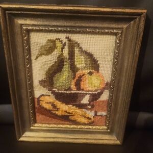 Framed Still Life Needlepoint Art